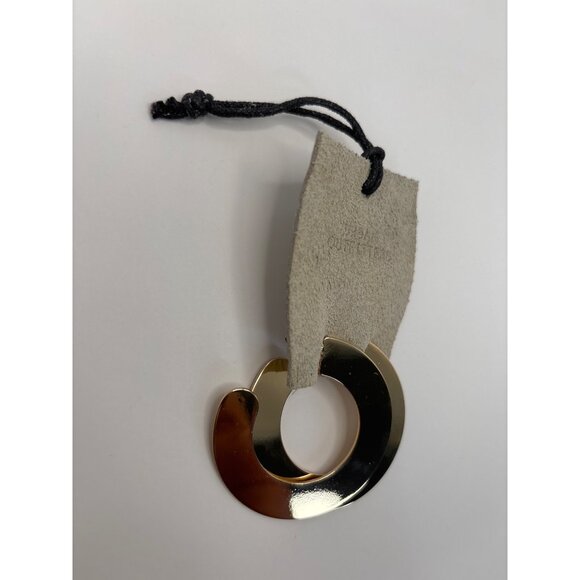 Urban Outfitters Gold Tone Wide Chunky C Hoop Earrings Pierced NEW - Picture 3 of 5